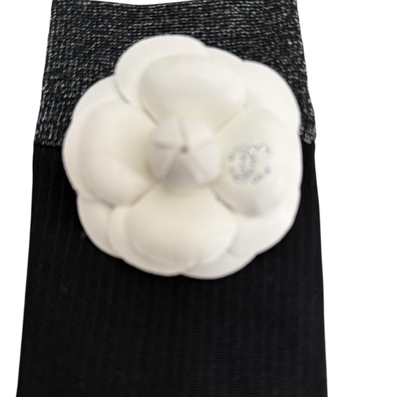 Camelia Socks Black and White Socks with Removable Flower Detail. - Picture 3 of 6